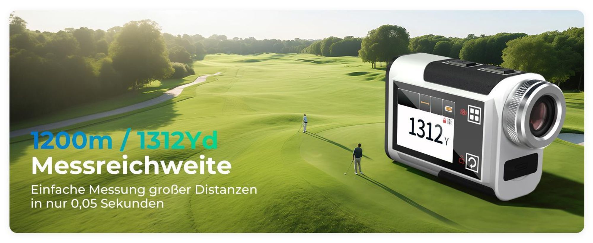 Telemetro da golf CIGMAN 1312Y, 1200 m, touchscreen, Slope, batteria ricaricabile USB-C