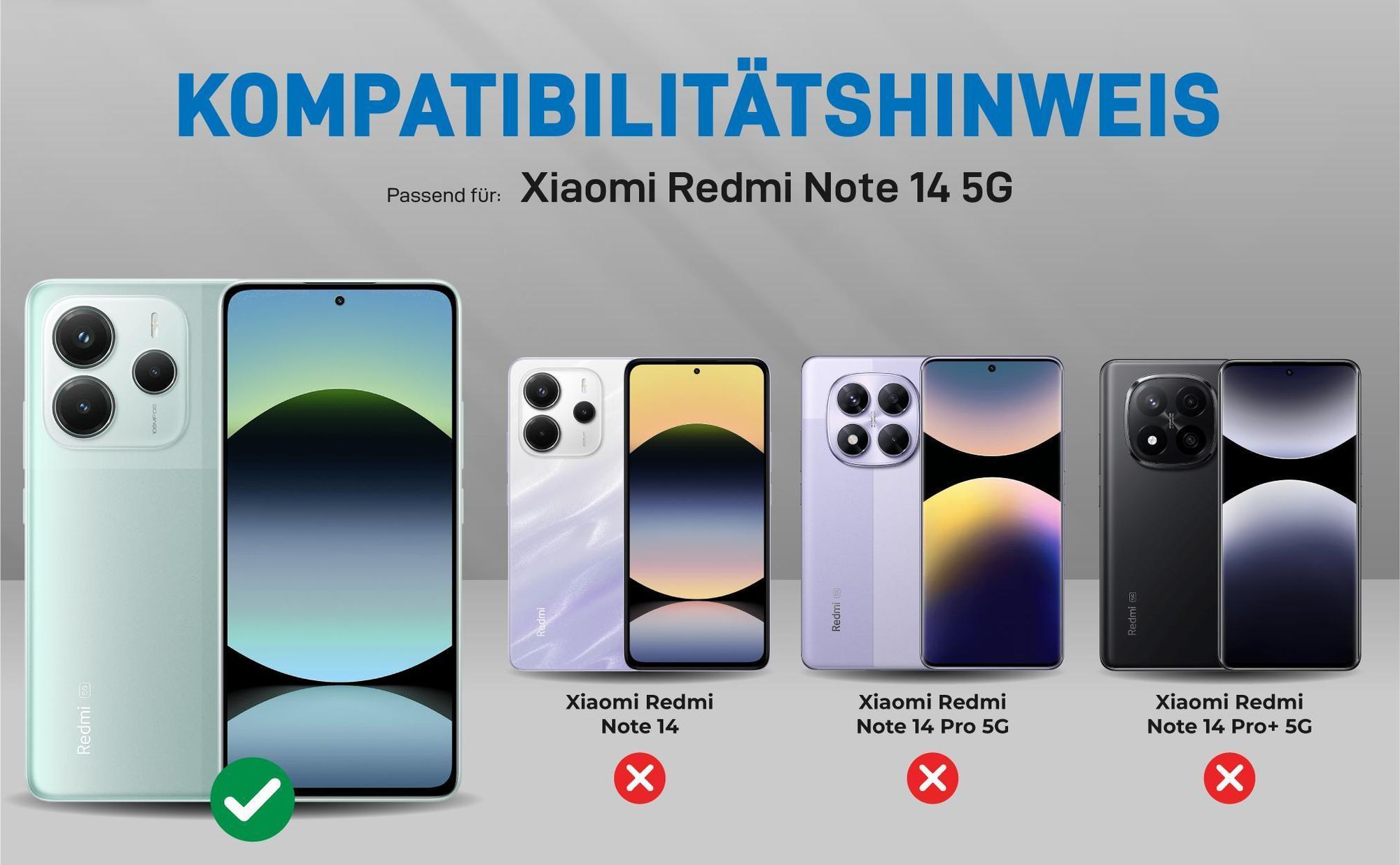 Kompatibilitätshinweise Hülle für Xiaomi Redmi Note 14 5G