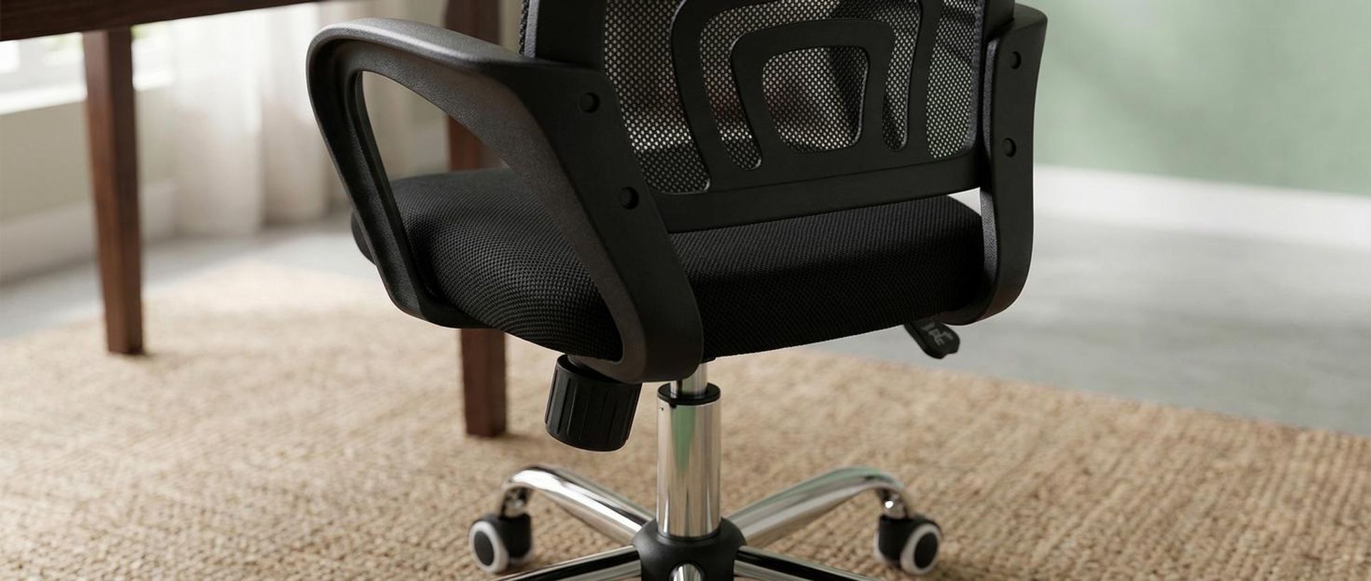 tectake® Bürostuhl Marius ergonomische Form mit Lordosenstütze 360° drehbar