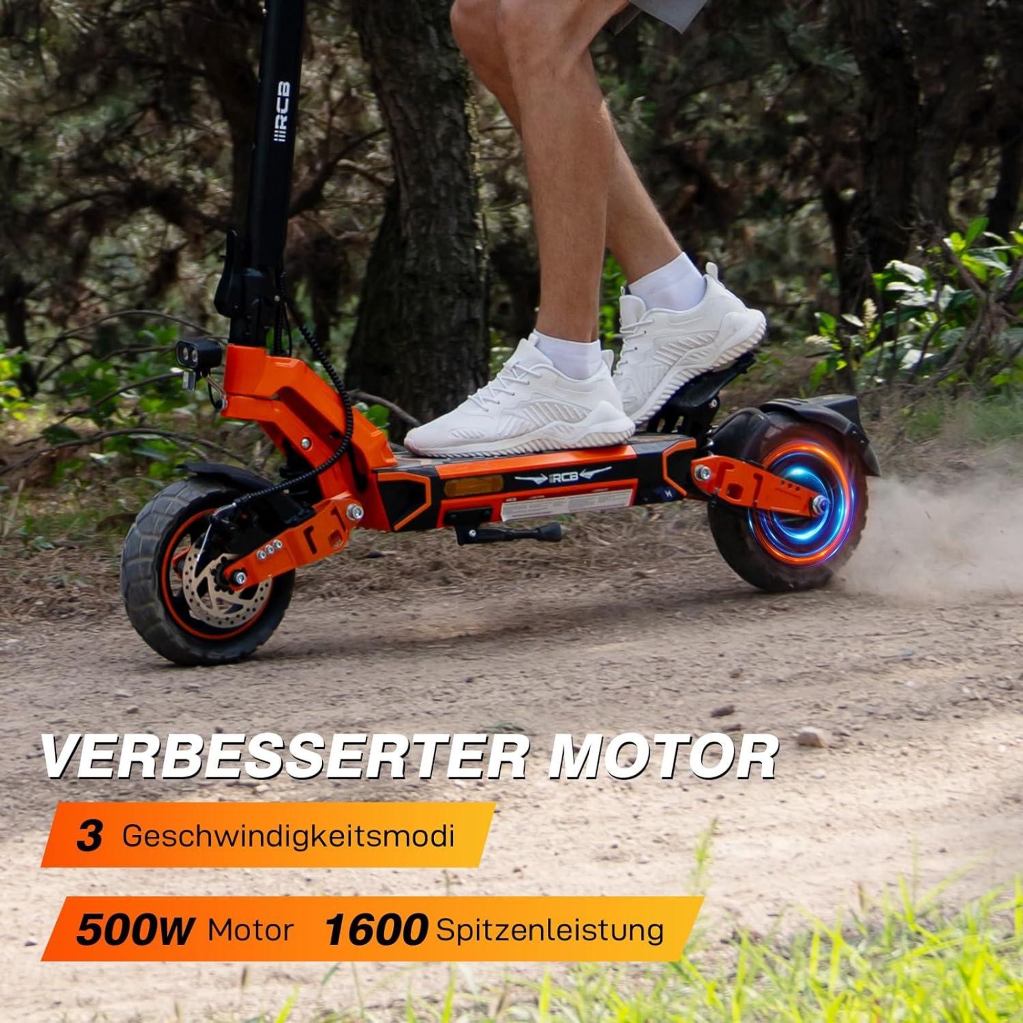 RCB D7 Ultra E-Scooter mit Straßenzulassung bis 1600W 20,8 Ah NFC Blinker App bis 100 km Reichweite App