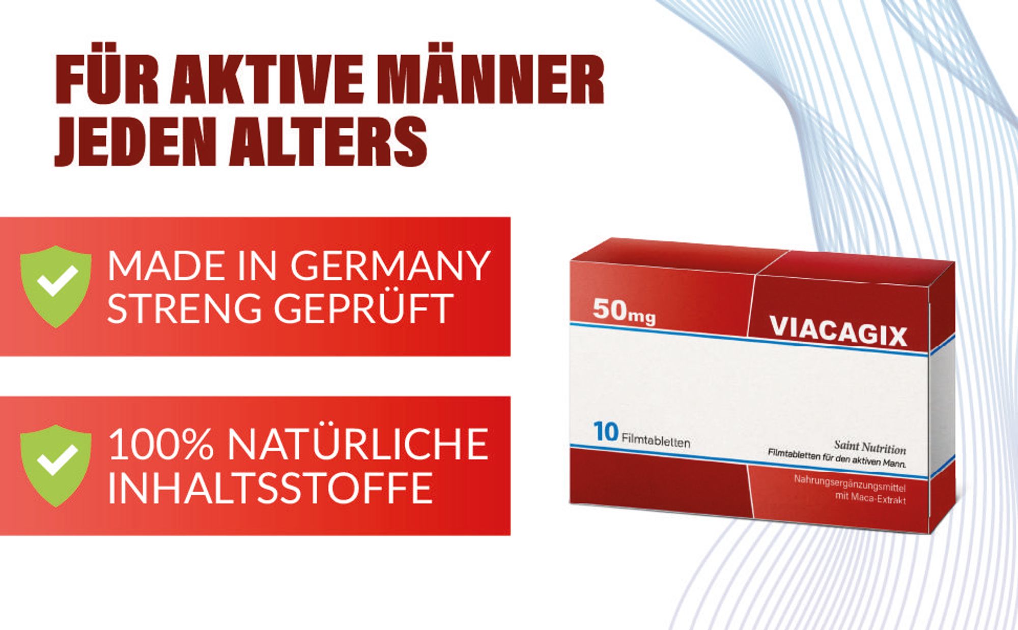 Saint Nutrition® Viacagix | für Männer – Verzögerung der Ejakulation – mehr Spaß zu zweit – Potenz steigernd – mehr Potenz – 50mg