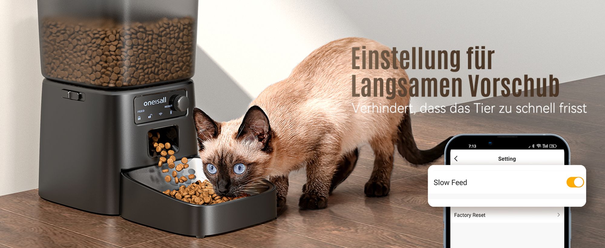 Oneisall PFD001 Pro intelligenter Lebensmittelspender (schwarz)
