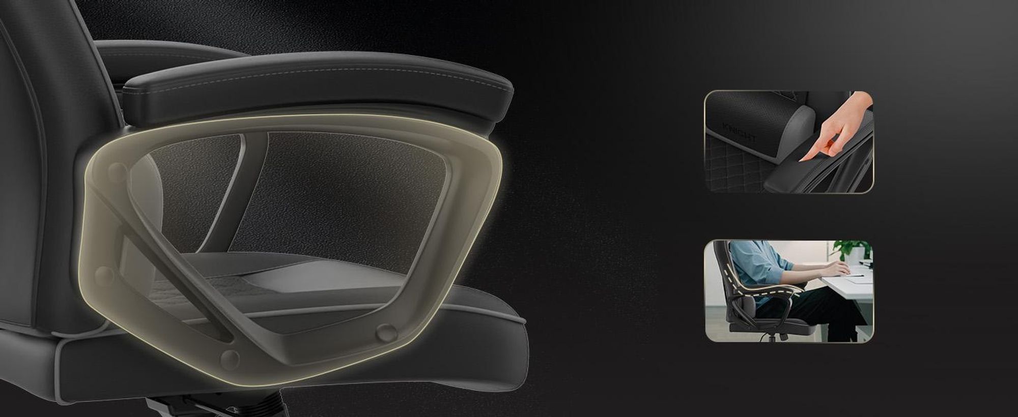 SENSE7 Knight Ergonomická herní židle černá – PC židle, židle pro hráče, závodní počítačová židle, židle pro hráče, kancelářská židle s funkcí houpání, nosnost do 120 kg