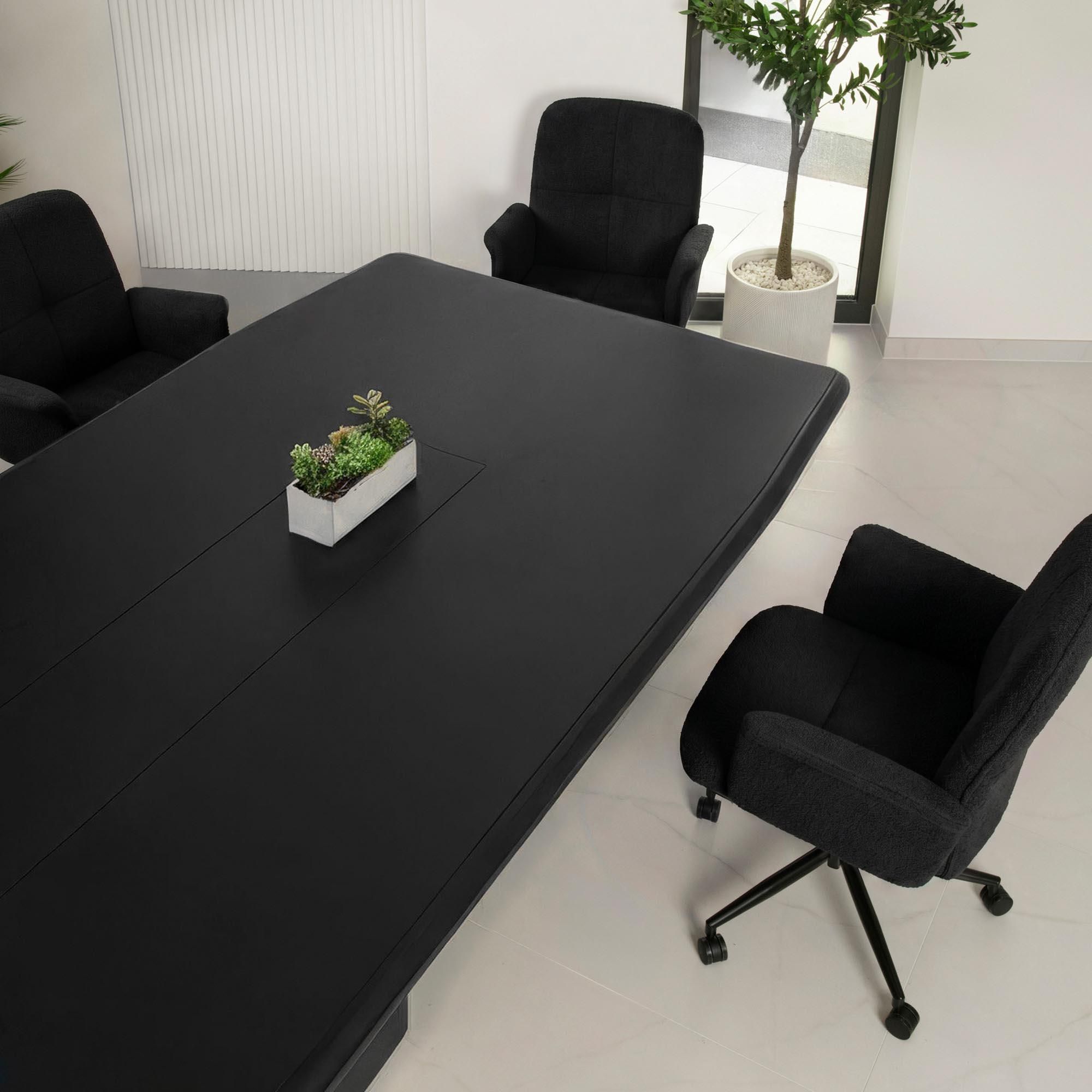 di volio Bürostuhl PARMO, Homeoffice Stuhl mit Rollen, höhenverstellbar & bequem, Schwarz