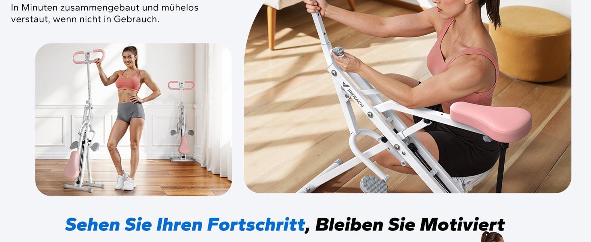Multifunktionaler Ganzkörpertrainer – Bauch- & Rückentrainer mit 3 Widerstandsbändern, klappbar, LCD-Display, verstellbarer Sitz & Lenker, bis 158 kg