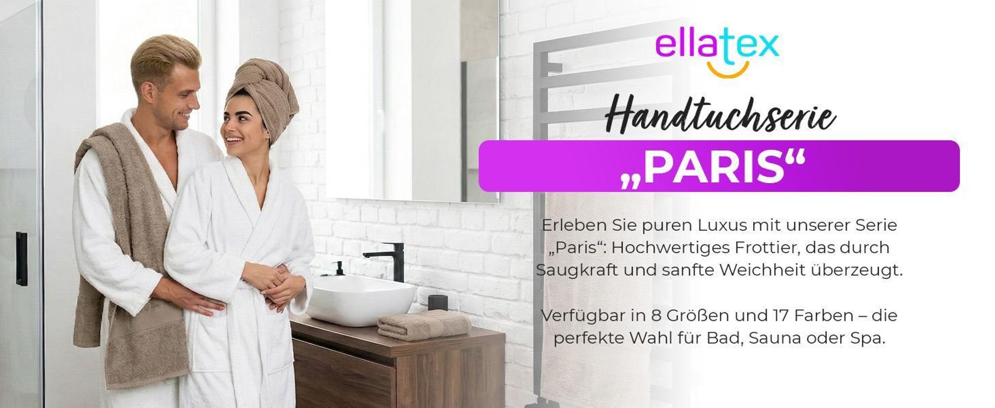 EllaTex PARIS Seiftuch 30x30 cm – 100% Baumwolle, 500 g/m² Frottier, flauschig & saugstark, in Farbe: Schwarz