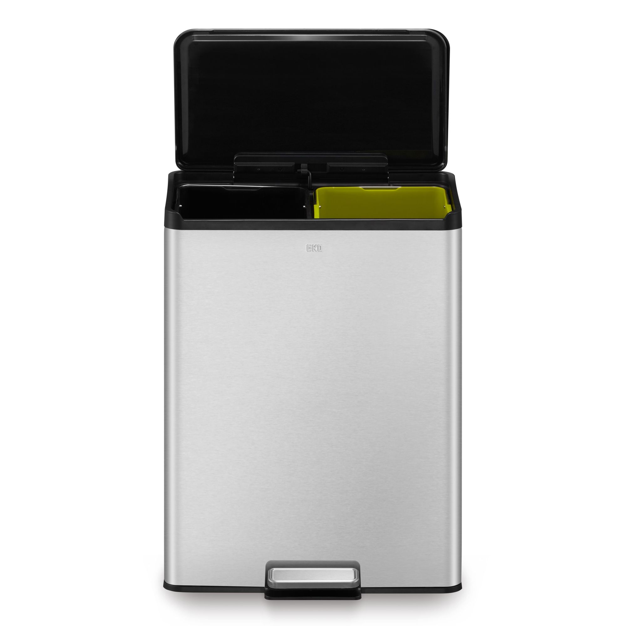 EKO - Pedálový odpadkový koš Essential Recycler 20+20 litrů - Nerezová ocel - Matná nerezová ocel