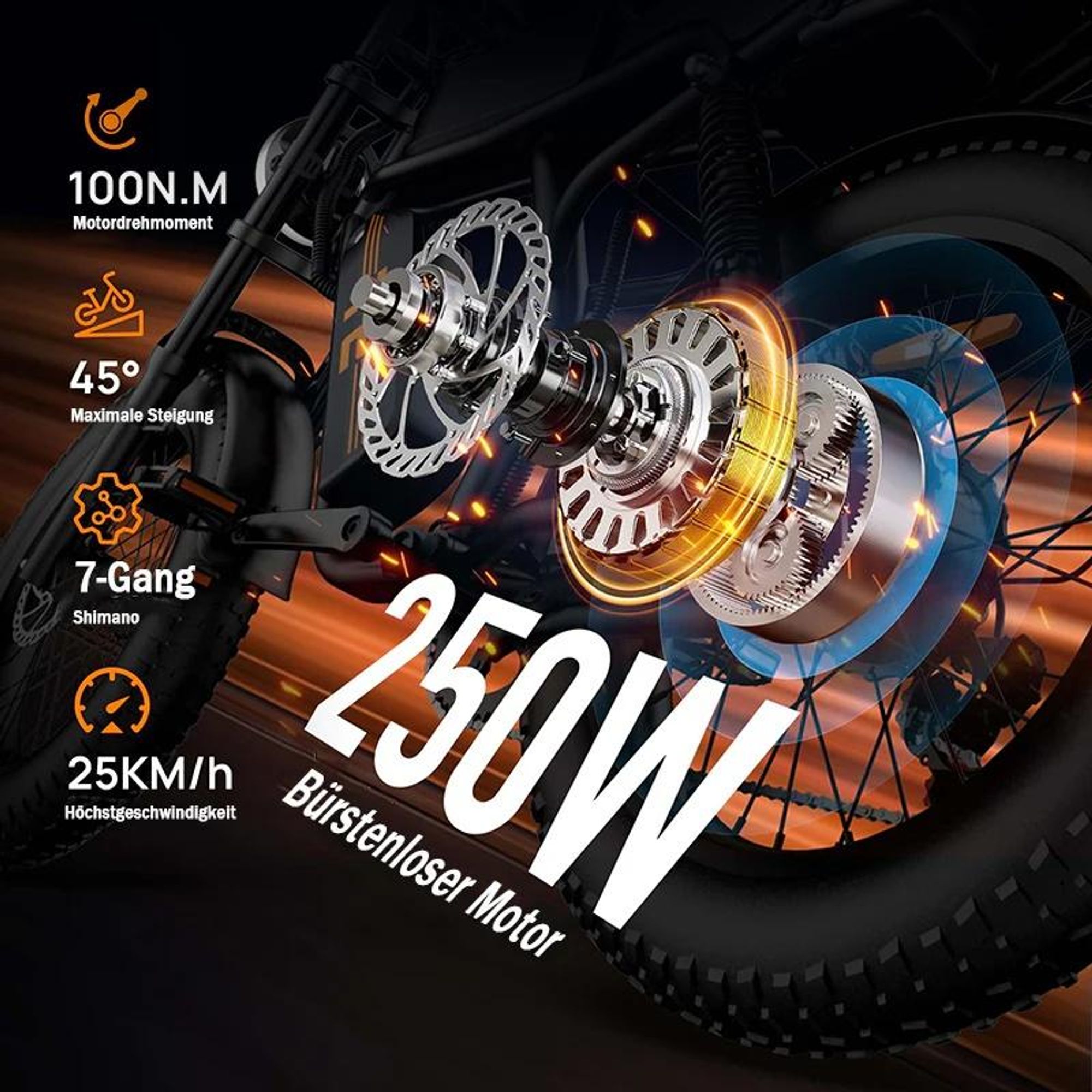 URLIFE T2 Elektrisches Fahrrad - Motor250W Batterie 48V 15.6Ah mit Scheibenbremse Trittunterstützung - Schwarz