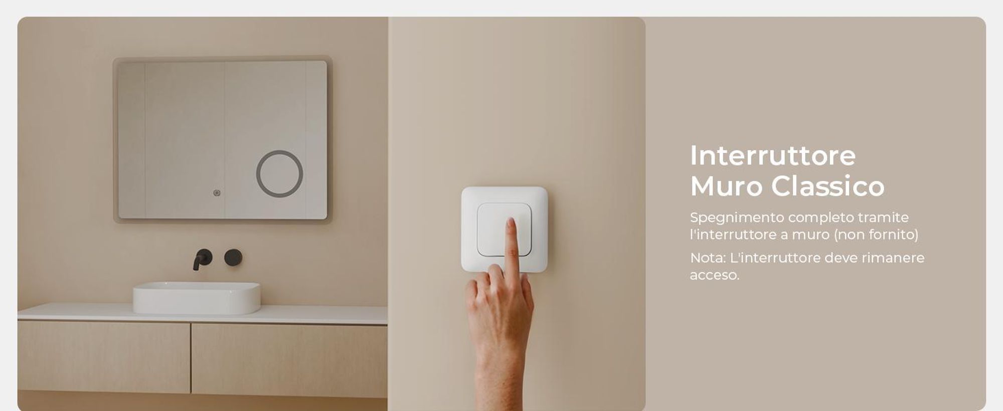 S'AFIELINA Specchio da bagno a LED 80 x 60 cm specchio da parete con interruttore a sfioramento+senza nebbia+3 colori di luce 3000K/4000K/6500K specchio illuminato con 3 ingrandimenti
