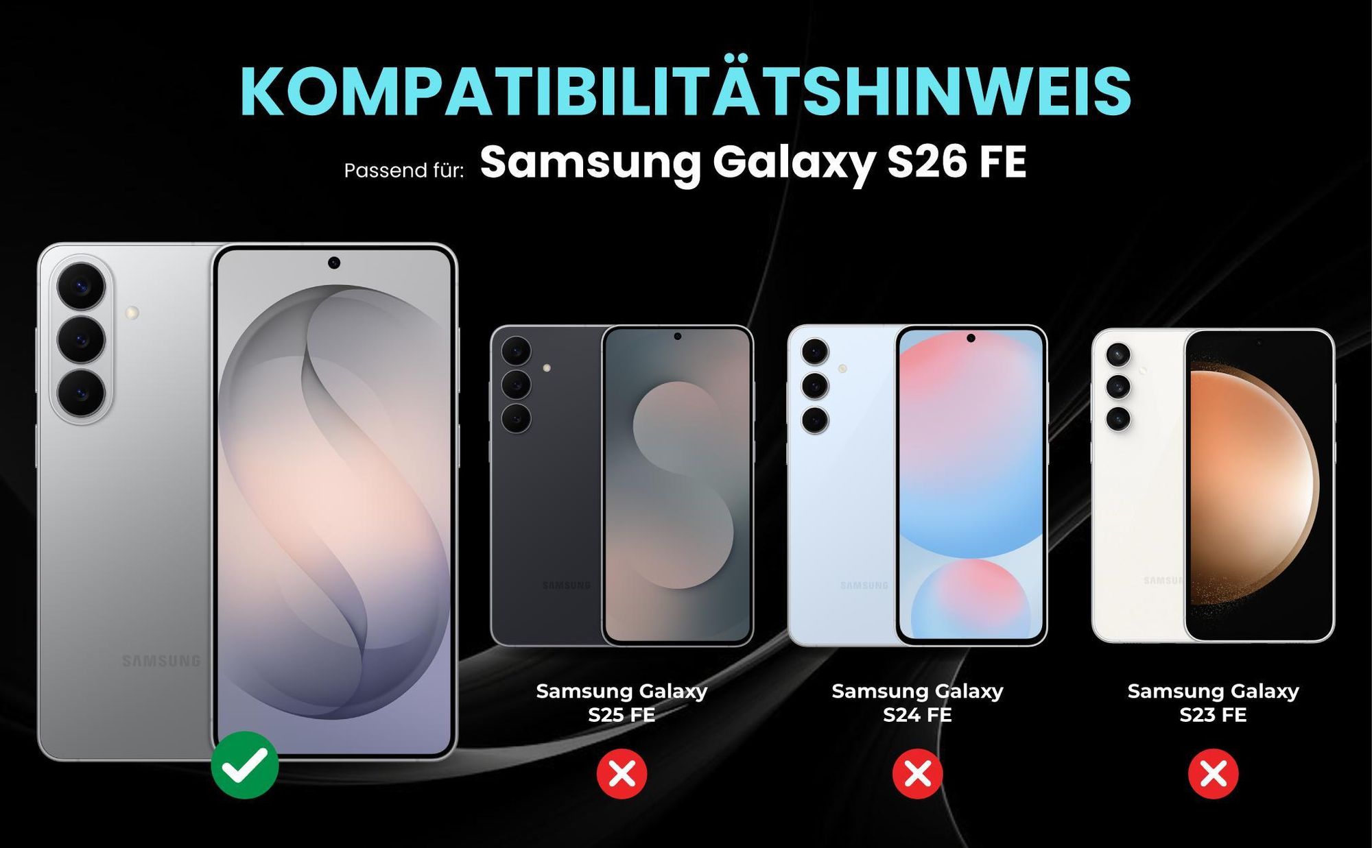 Kompatibilitätshinweise Hülle für Samsung Galaxy S26 FE