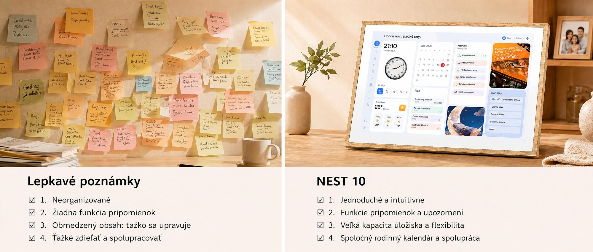 2026 NEU! Blackview NEST 10, 10,1-palcový digitálny kalendár a rámček na fotografie s dotykovým ovládaním, Wi-Fi, rozlíšením 1280x800, formáte 16:10, funkciou zdieľania fotografií, rodičovskou kontrolou a dizajnom imitujúcim drevo