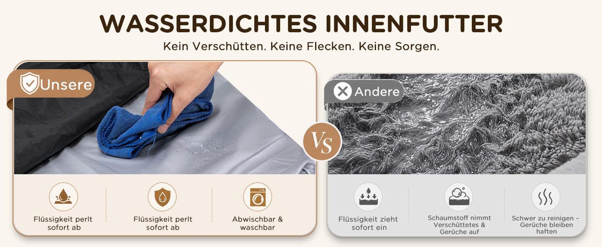 GTPLAYER Hundebett – 75x50x15 cm, Eierschalen-Schaumstoff mit Druckentlastung, wasserdichtes, waschbares Hundebett mit 2-in-1-Kühl-/Heizunterlage