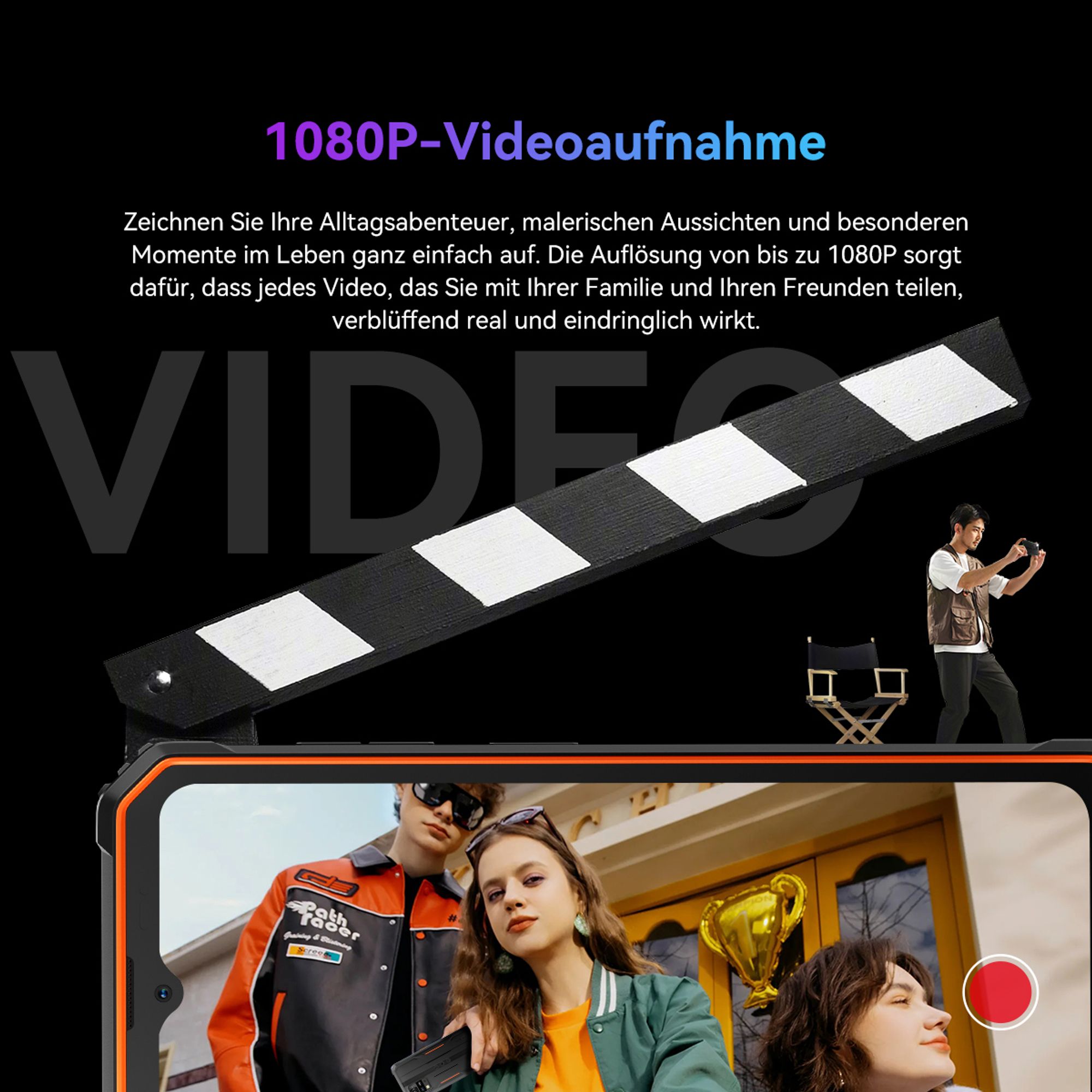 Blackview BV4800 Pro Outdoor Handy Android 14, 12GB+128GB/2TB TF, Corning Gorilla 6.56" HD+, Outdoor Smartphone, IP69K Buastellenhandy 4G Dual SIM,AI