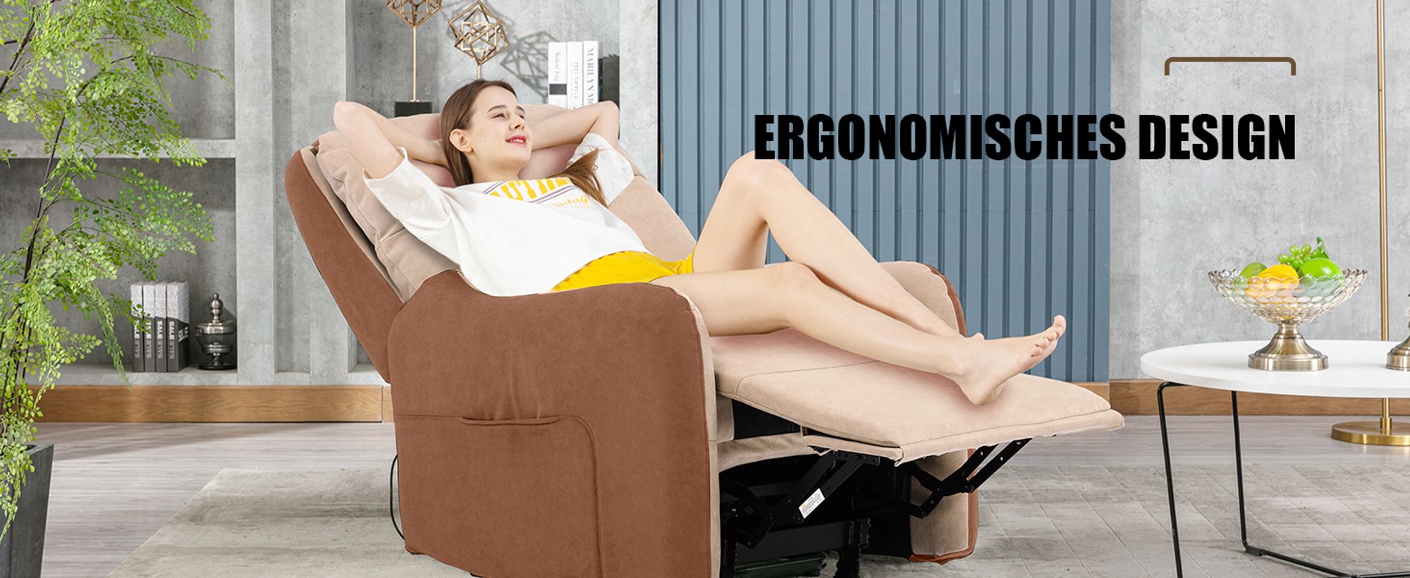 COMHOMA Elektrischer Relaxsessel Massagesessel mit Power Lift, mit SL-Massagefunktion, Ruhesessel Fernsehsessel Fernbedienung mit USB-Anschluss für Se