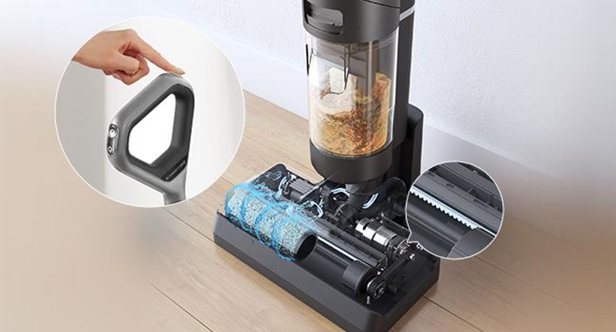 Dreame H11 Core nass und trockensauger, Akku Saugwischer Kabellos,Kantenreinigung, 900ml,Staubsauger mit Wischfunktion Selbstreinigung
