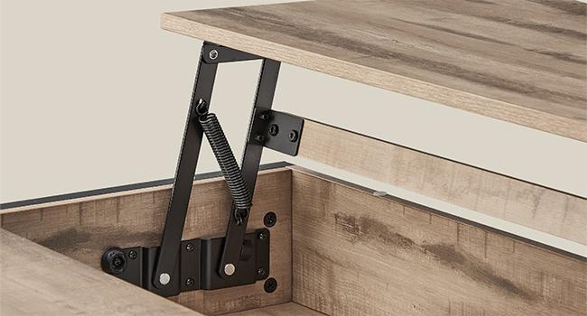 VASAGLE Couchtisch, höhenverstellbar, offener und versteckter Stauraum, 60 x 100 x (48-62) cm