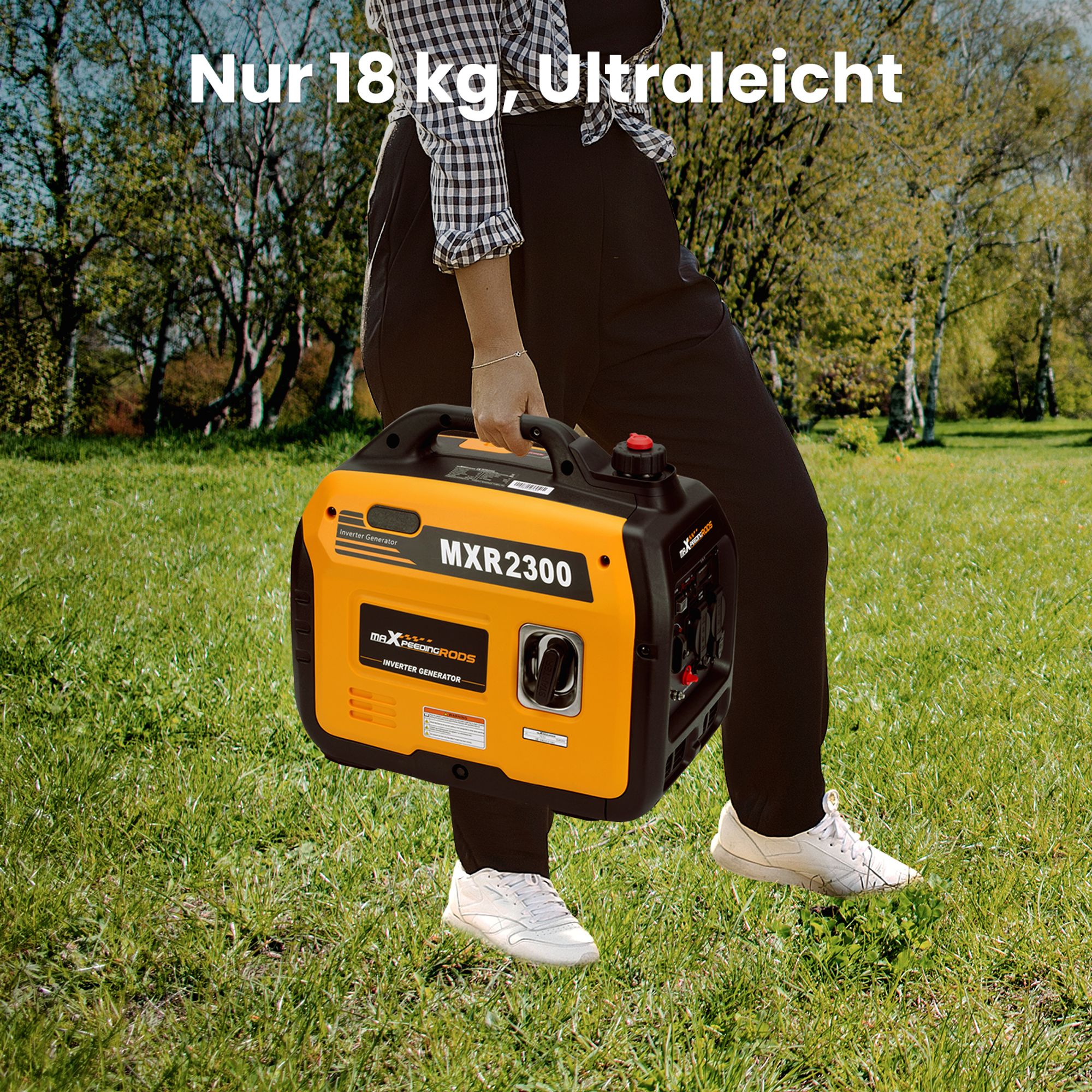MaXpeedingrods 1800W 2300W Inverter Stromerzeuger Benzin Stromgenerator leicht 18.5kg Generator