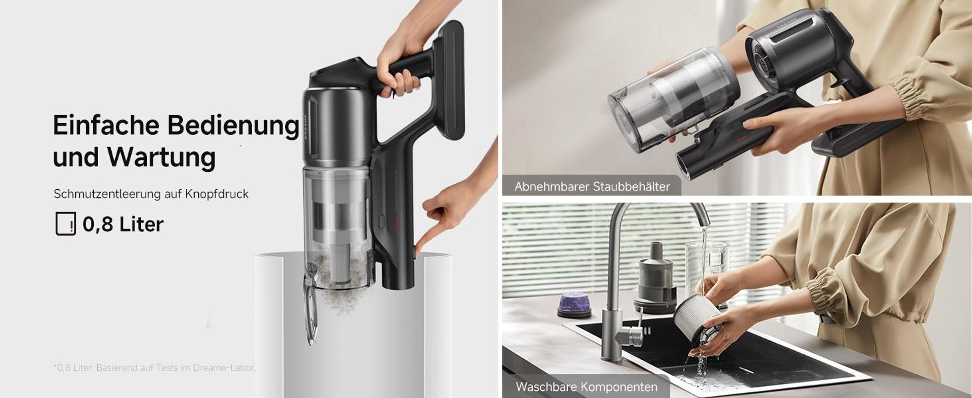 Dreame Z10 Akku-Stabstaubsauger,210AW,90min,H14-HEPA,99,99% Reinigungsrate,Staubsicht-Tech,Auto-Erkennung&Saugkraft-Anpassung,0-Tangle Handstaubsauger