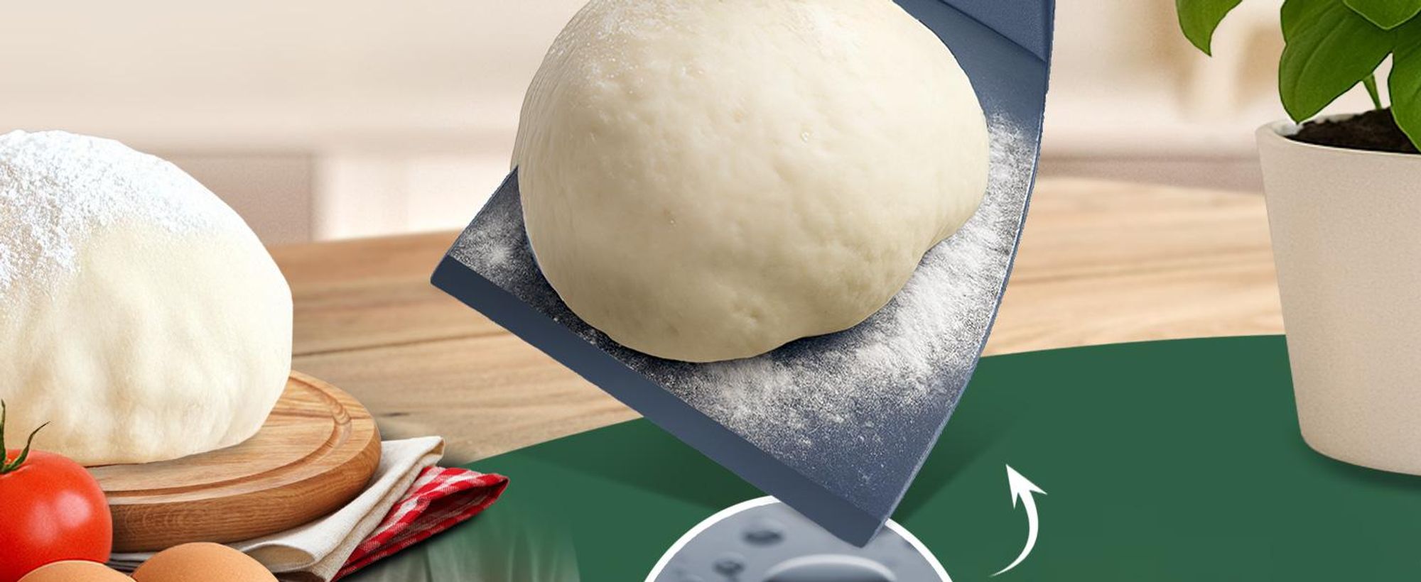 Edelfeld - Flexibler Teigspachtel Pizza mit Antihaftbeschichtung - Spülmaschinengeeigneter Pizza Spachtel - Lebensmittelecht & Hygienisch