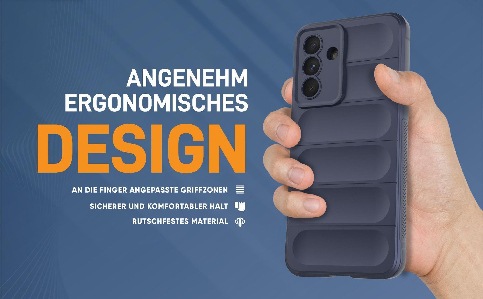 Blaue rutschfeste Hülle für Samsung Galaxy A36 5G mit weichem Mikrofaser Inlay