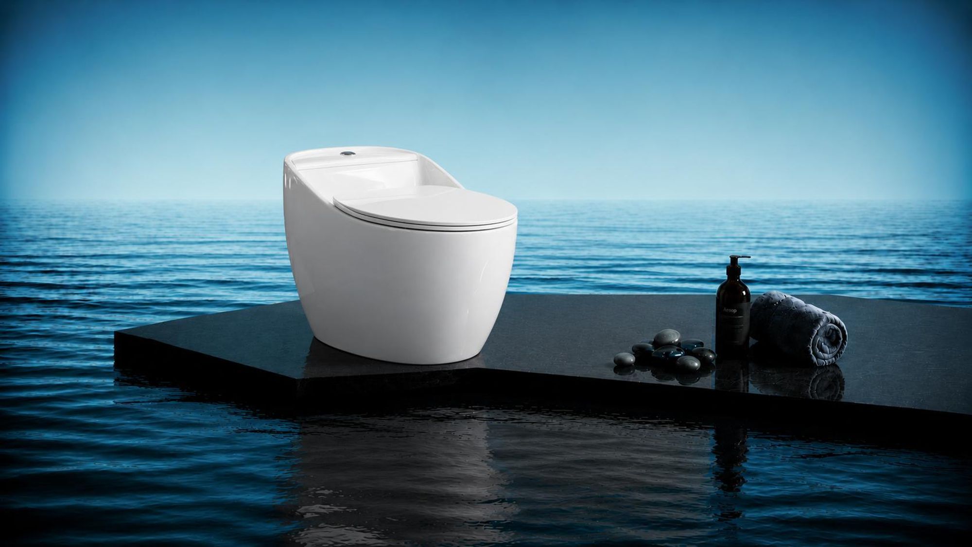 AQUA for you | Lavita Stand-WC - Silia RIM - spülrandlos - 45,5x66,5x56 cm - waagerechter Abgang - Weiß - mit Spülkasten, WC-Sitz, Softclose, Toilette