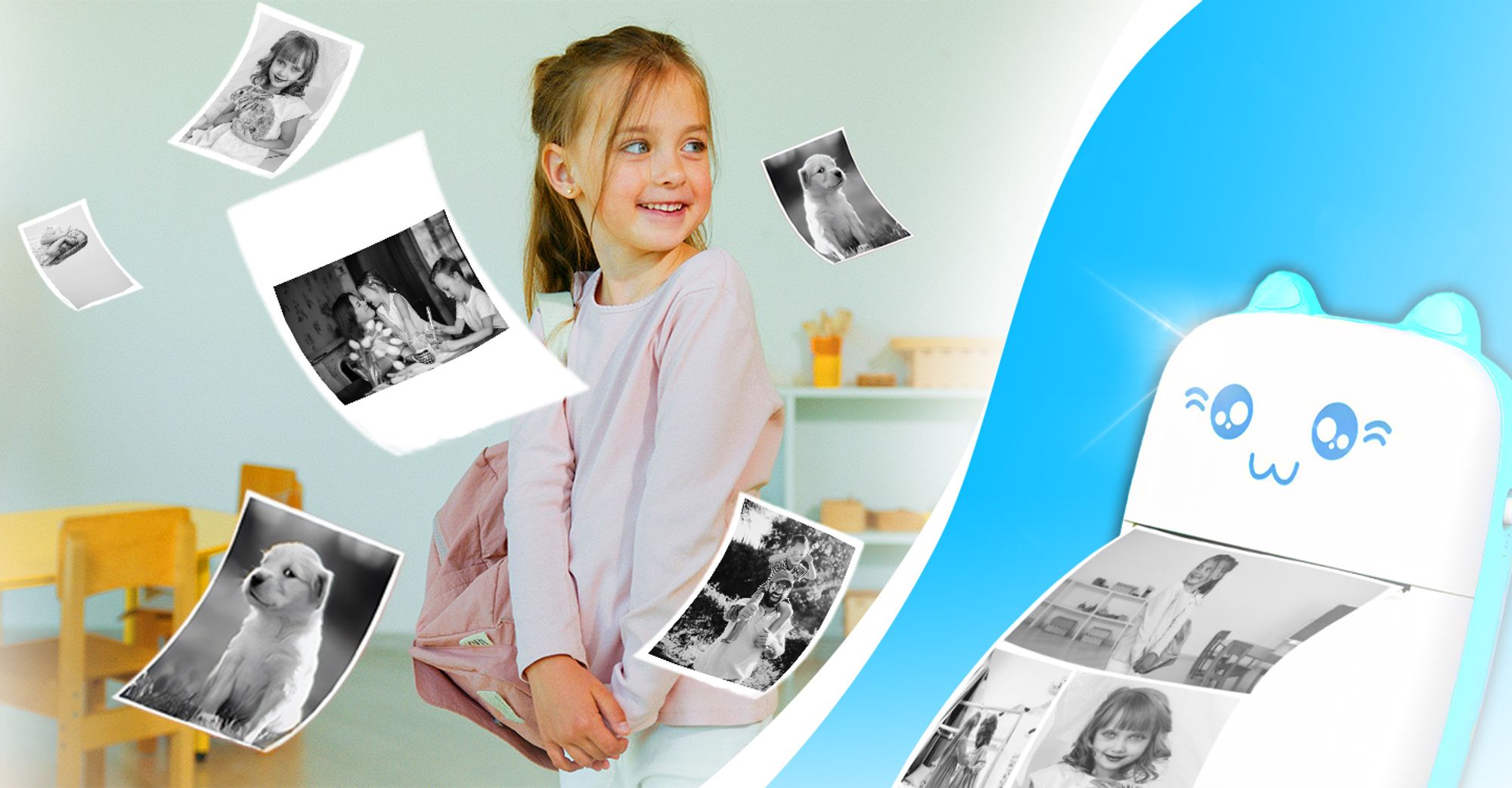 All-in-One Mini-Drucker Thermodrucker Bluetooth Multifunktions-Fotodrucker für Handy Smartphone Drahtloser mit 11 Thermopapierrolle iOS Android Retoo