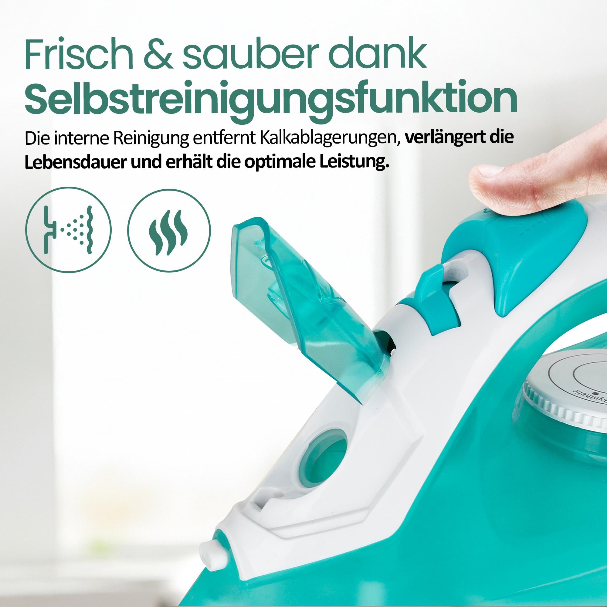 Emerio Dampfbügeleisen SI-110298.4 – Selbstreinigend – 8–17 g/min – Vertikaldampf – Dampfstoß-Funktion – 2000W