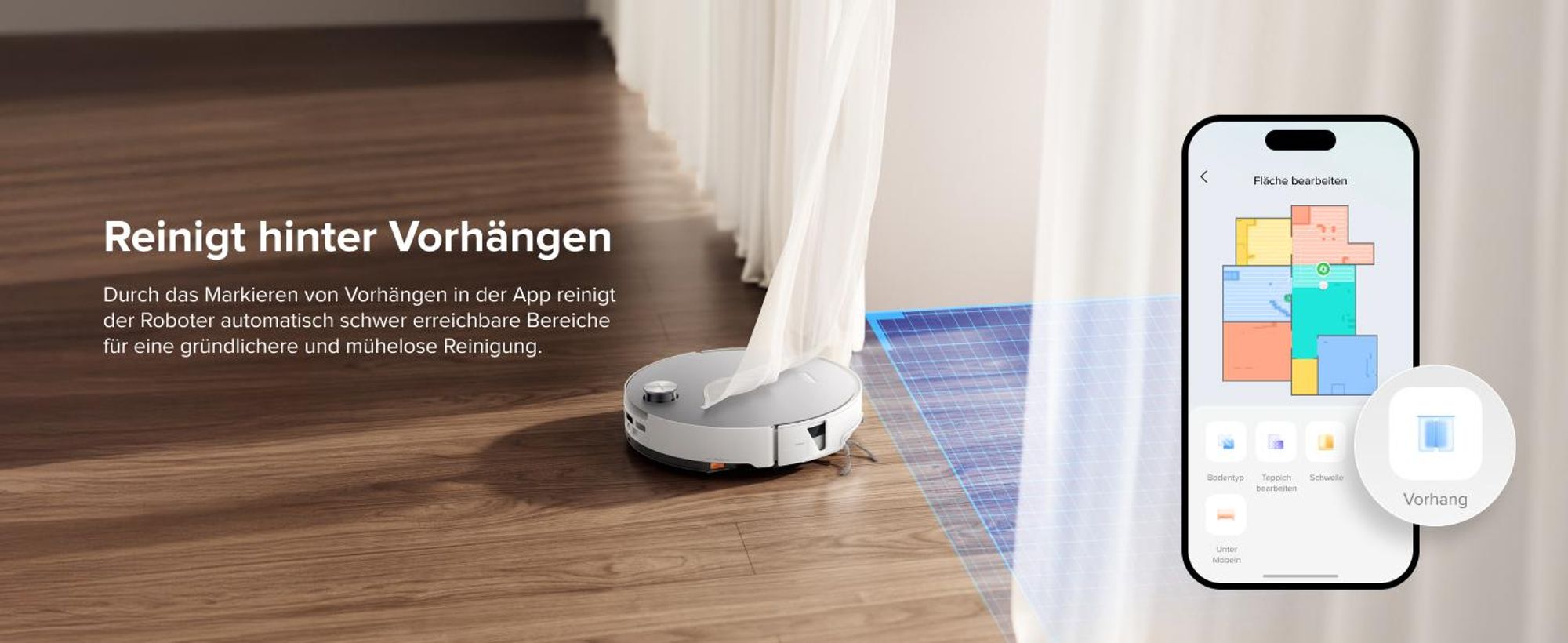 Roborock Saros 20 Sonic Staubsauger Roboter, 36.000 Pa Saugroboter mit Wischfunktion, Dual Anti-Tangle System, 7,98cm Ultra-Slim Design (Weiß)