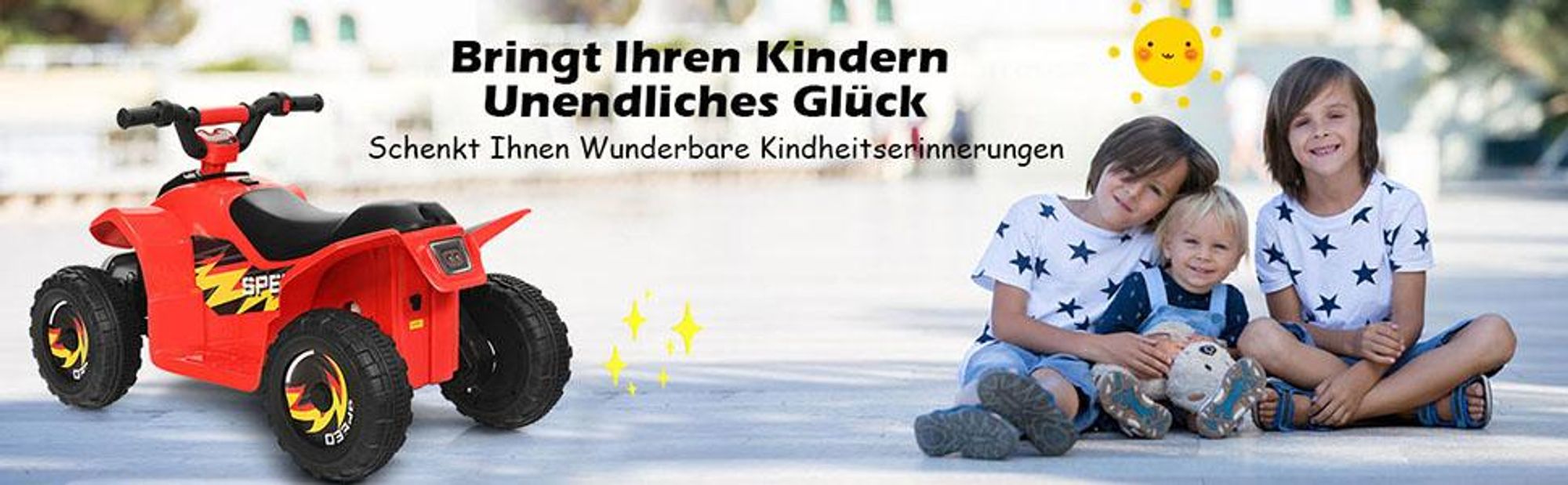 COSTWAY 6V Kinder Elektroauto 2,8-4,6 km/h Mini Kinderauto mit Vor- und Rückwärtsschalter, Elektrofahrzeuge, Kinder Quad ATV für Kinder 3+ bis zu 30kg