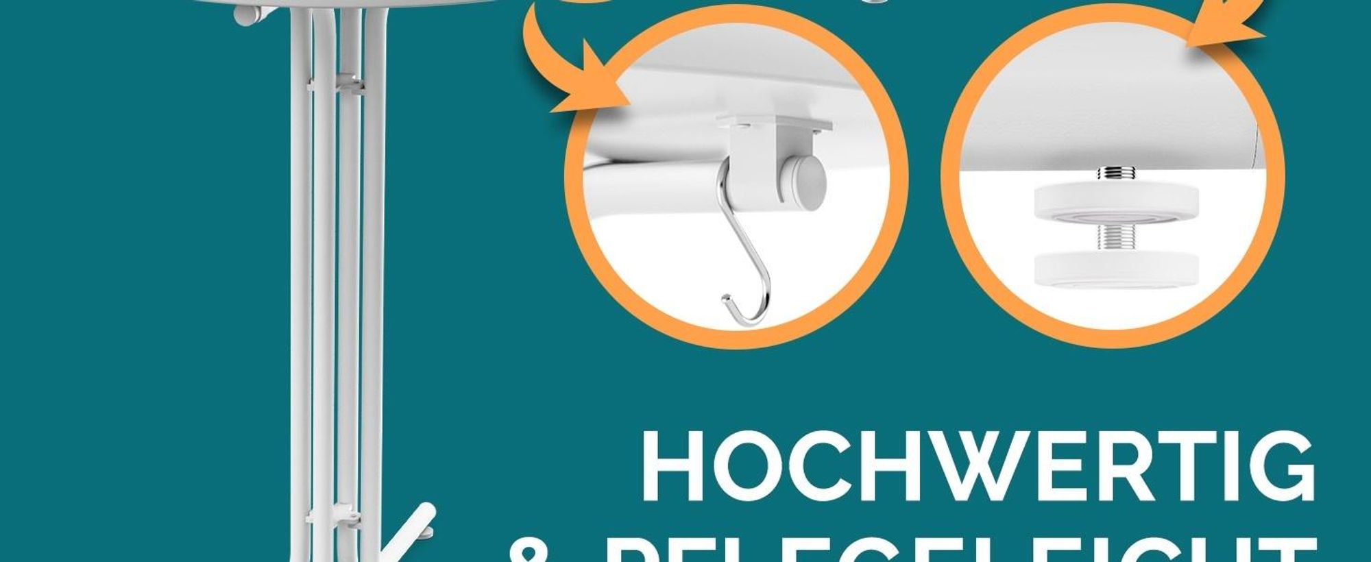 Klappbarer runder Stehtisch Ø 70/80 cm, Höhe 110 cm für Indoor & Outdoor