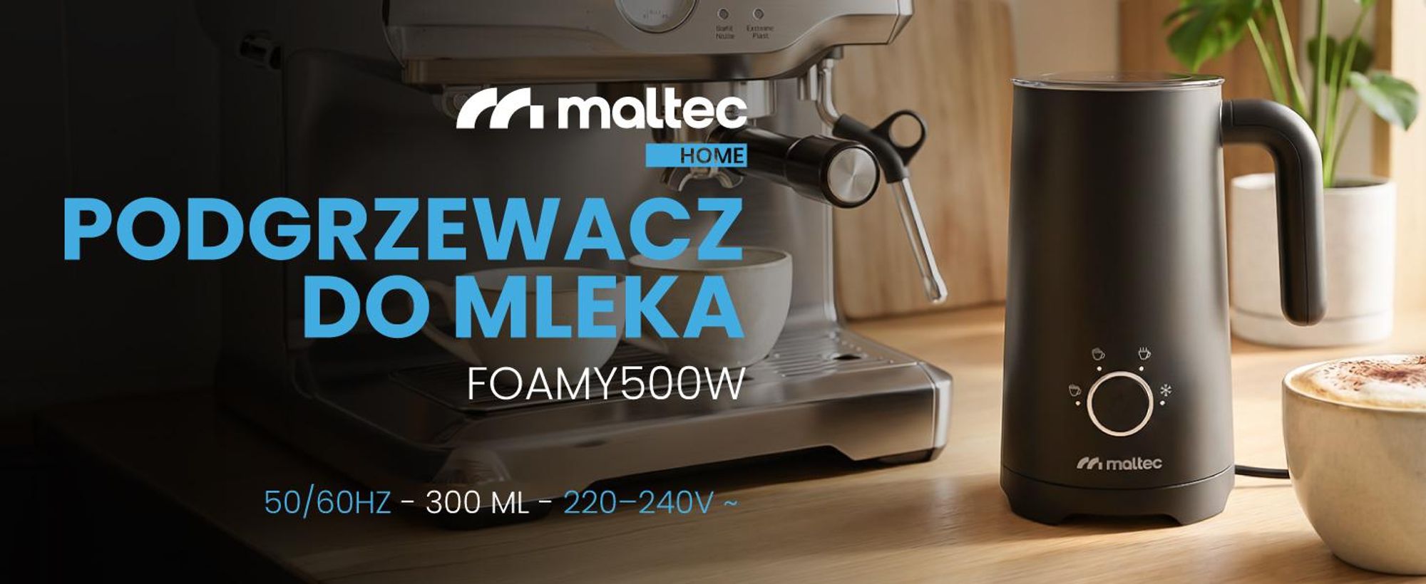 Elektryczny spieniacz do mleka o pojemności 300 ml na ciepłe i zimne mleko capuccino