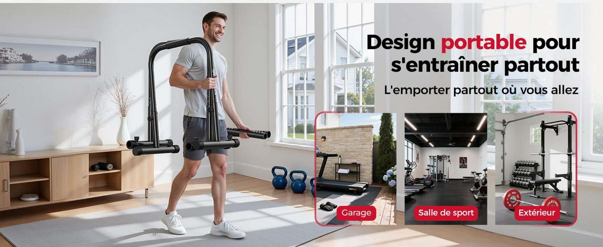 SPORTSROYALS Handstandtrainer Dip Barren mit 400kg Belastbarkeit, höhenverstellbar von 81 bis 96cm, doppelte Sicherung, stabiler Kraftsport Barren