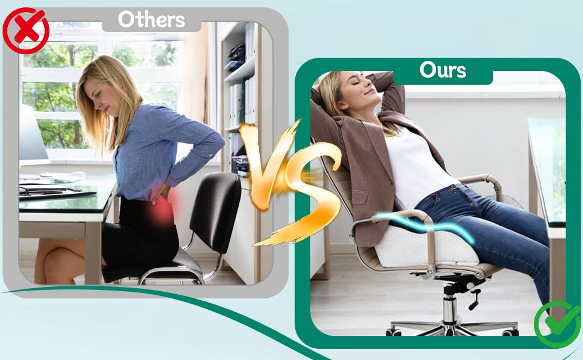 Orthopädisches Sitzkissen, Ergonomisches Sitzkissen, Bürostuhl Kissen, Memory Foam Stuhlkissen, Fördert Durchblutung und Entlastet das Steißbein