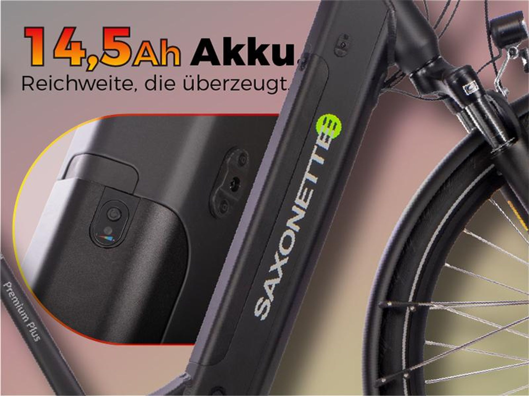 SAXONETTE Premium Plus 3.0 Wave 28" Pedelec, Mittelmotor, Nexus 8-Gang, 36V/14,5Ah Intube-Akku, Rahmenhöhe 50 cm, schwarz matt