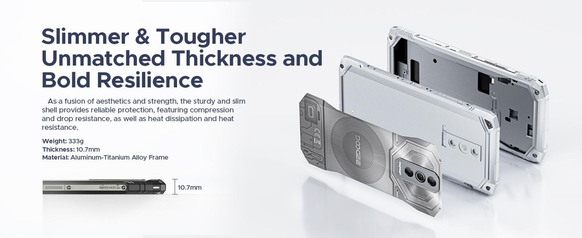 DOOGEE Blade10 Ultra Energy – robustní outdoorový smartphone, Android 16,  IP68/IP69K, 6,56" displej s obnovovací frekvencí 90 Hz, baterie 6150 mAh, 36+128 GB, fotoaparát 64 MP, NFC, čtečka otisků prstů, bez smlouvy