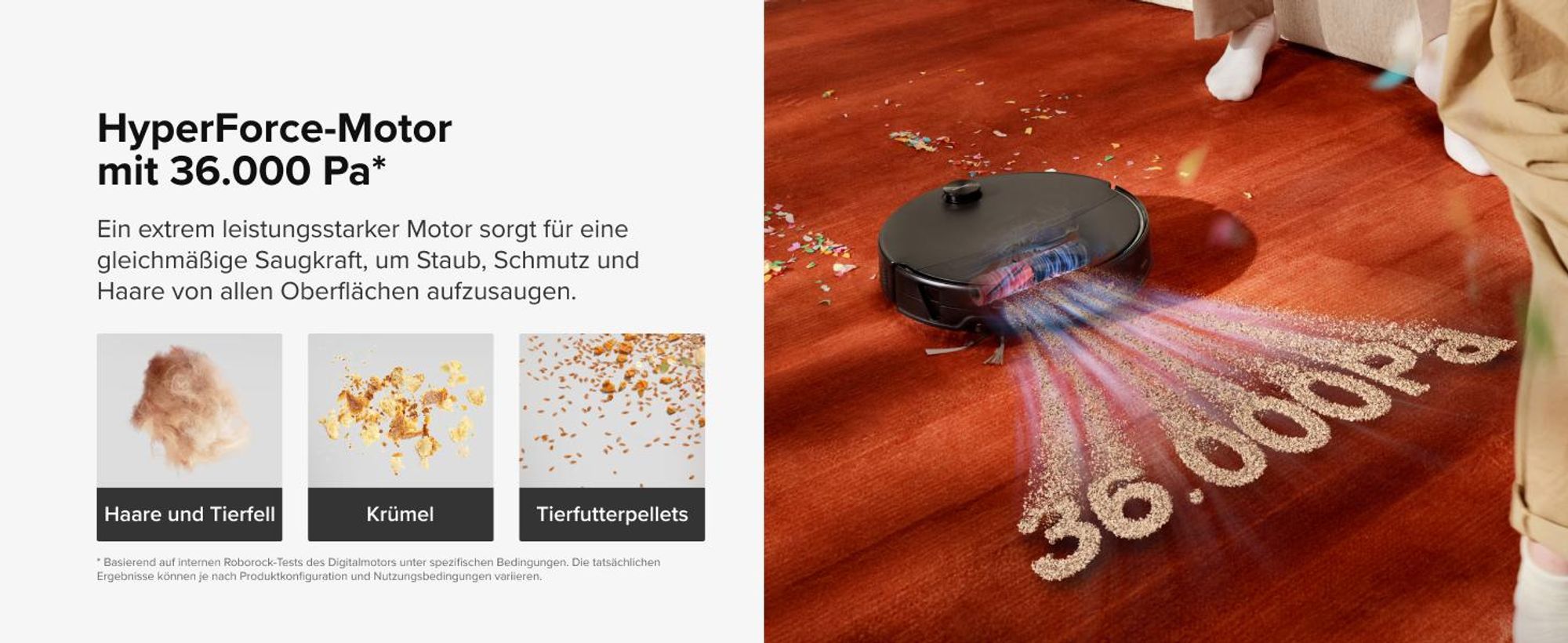 Roborock Saros 20 Neo Set Saugroboter mit Wischfunktion, 36.000 Pa Saugkraft Dual Zero-Tangle-System, FlexiArm Technologie 100°C Heißwasser-Moppwäsche