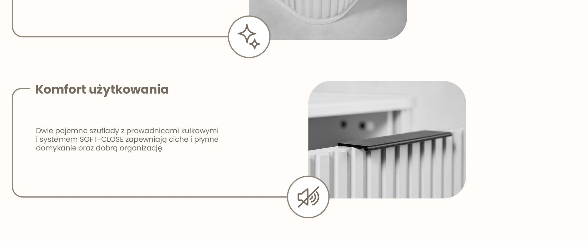 Szafka Pod Umywalkę - 60 Cm - Wisząca - Biały Mat - Owalne Fronty - MDF
