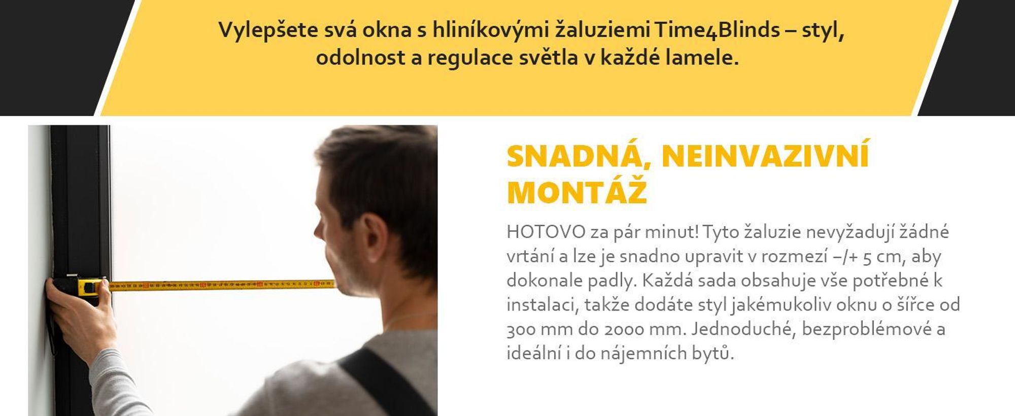 time4blinds – Žaluzie do Oken bez Vrtání, Hliníkové Rolety, Bílý lesk, Levá, 900x1200