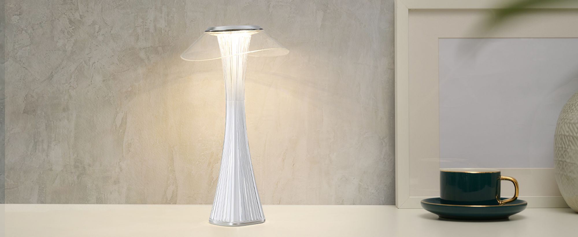ZMH LED Tischlampe Touch Dimmbar 3000-6500K Weiß Nachttischlampe mit Akku Innen und Aussen Beleuchtung Tagbare Tischleuchte Aufladen Leseleuchte mit USB für Schlafzimmer Wohnzimmer Restaurant Hotel