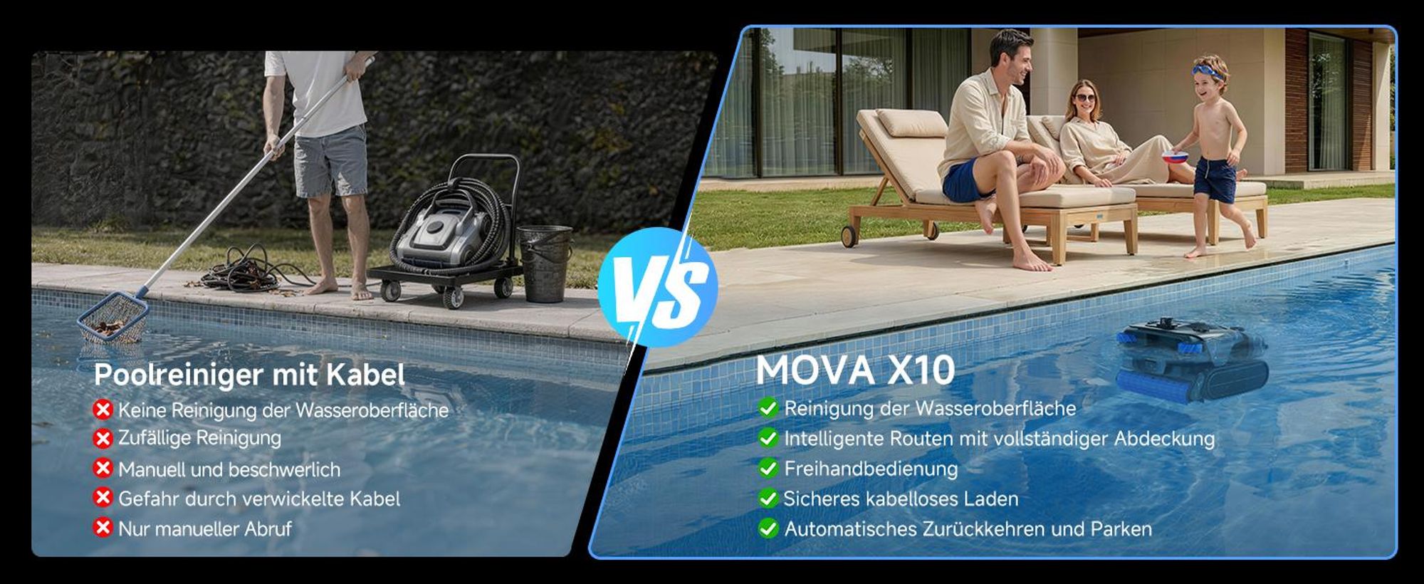 MOVA Rover X10 Roboter-Poolreiniger, 7-in-1 OMNI Clean, 38.000 l/h Saugkraft, KI-Navigation, AquaScan LDS, App-Steuerung