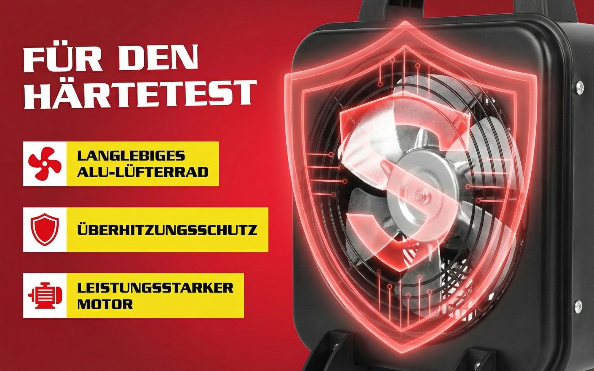 HECHT 3500 Heizlüfter energiesparend | 3000 W | 3-Stufig | bis 30 m² | Überhitzungsschutz