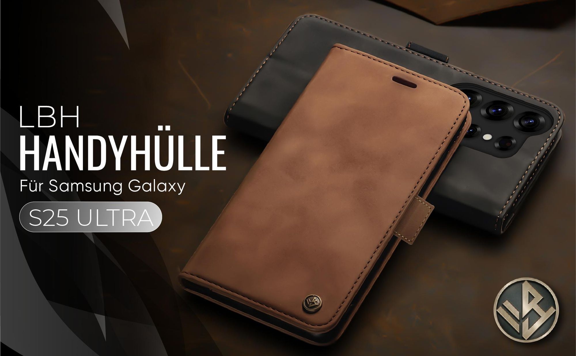 Hochwertige Klapphülle für Samsung Galaxy S25 Ultra im klassischen Design