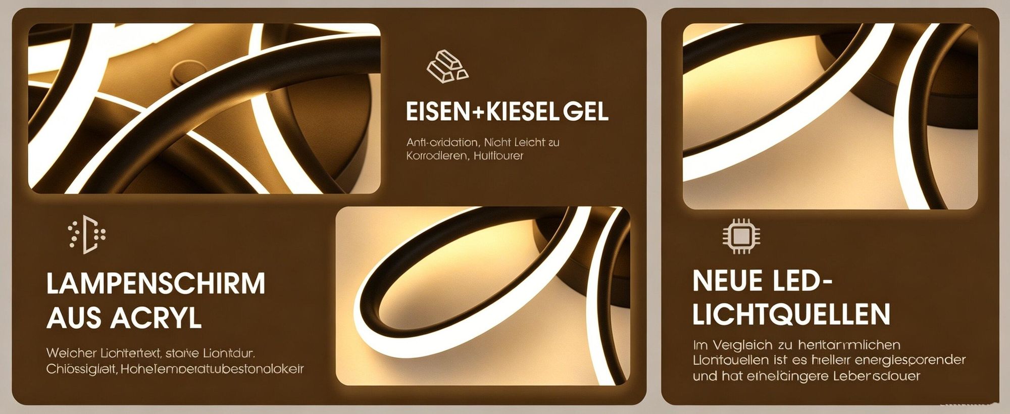 36W Modern LED Deckenlampe Deckenleuchte für Schlafzimmer Küche Flur