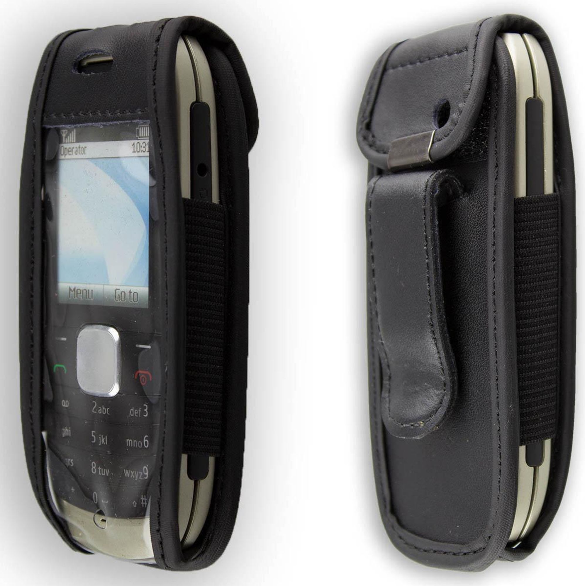 caseroxx Ledertasche mit Gürtelclip kompatibel mit Nokia 1800 aus Echtleder, Tasche mit Gürtelclip und Sichtfenster  Bild 4