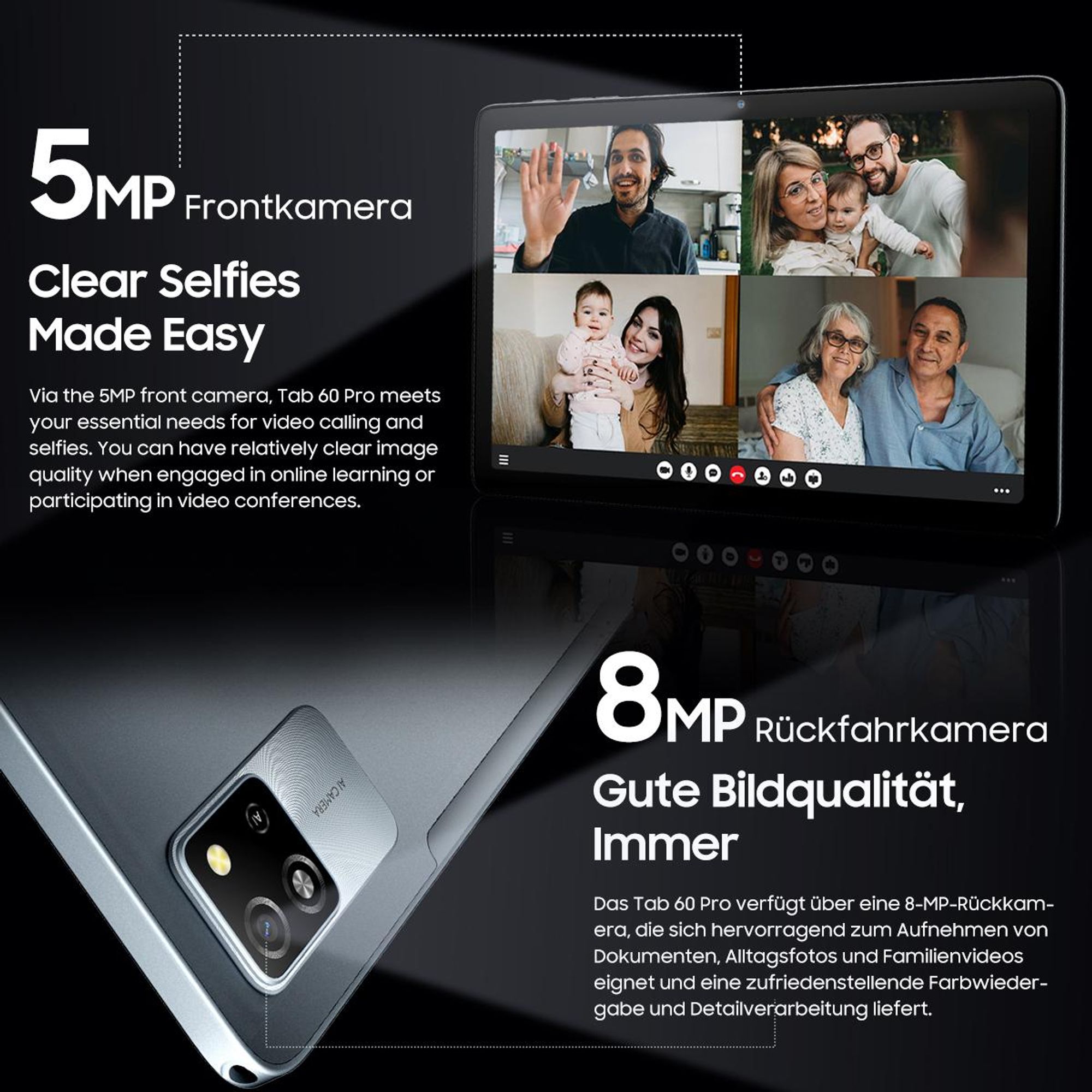 Blackview Tab 60 Pro 10" Tablet, Dual 4G SIM LTE, Android 15, 12(4+8)GB RAM + 128GB ROM/2TB, Unisoc T606 Octa-core