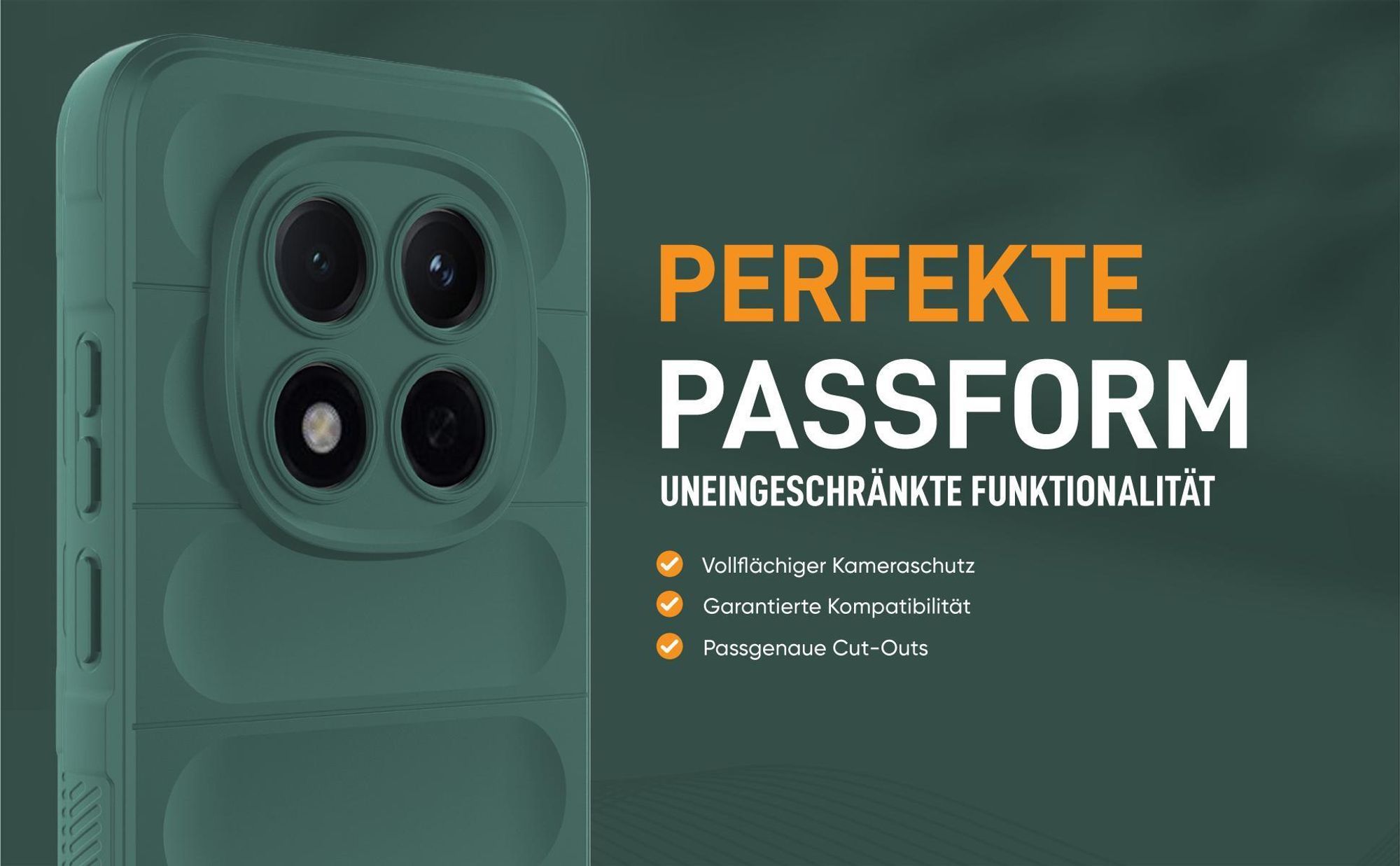 Grünes robustes Smartphone Cover für Xiaomi Redmi Note 15 Pro 5G mit perfekter Passform