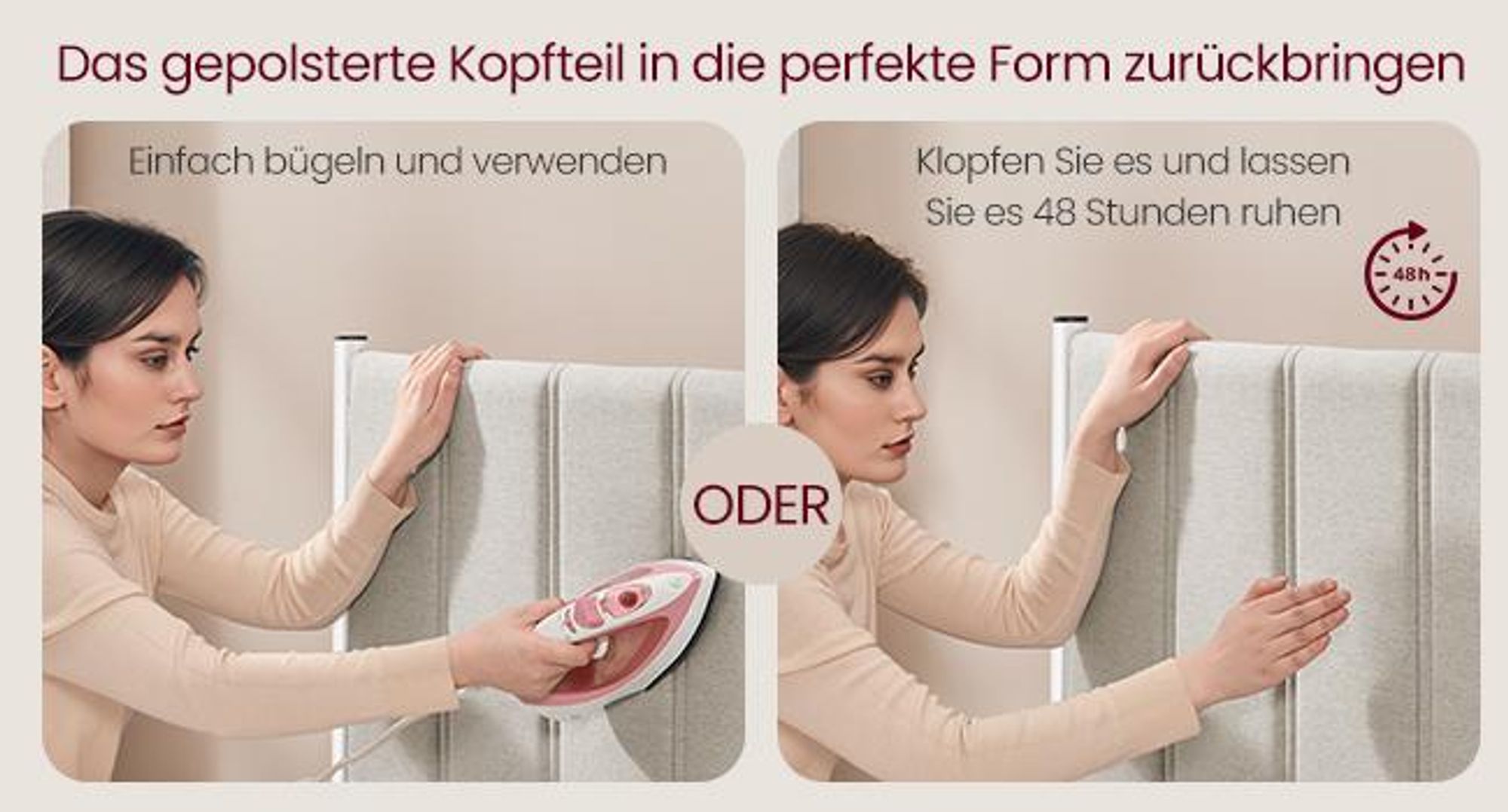 VASAGLE Bettgestell, 140 x 200 cm, hochklappbar Lattenrost, Stauraum unter dem Bett, mit Kopfteil, beige