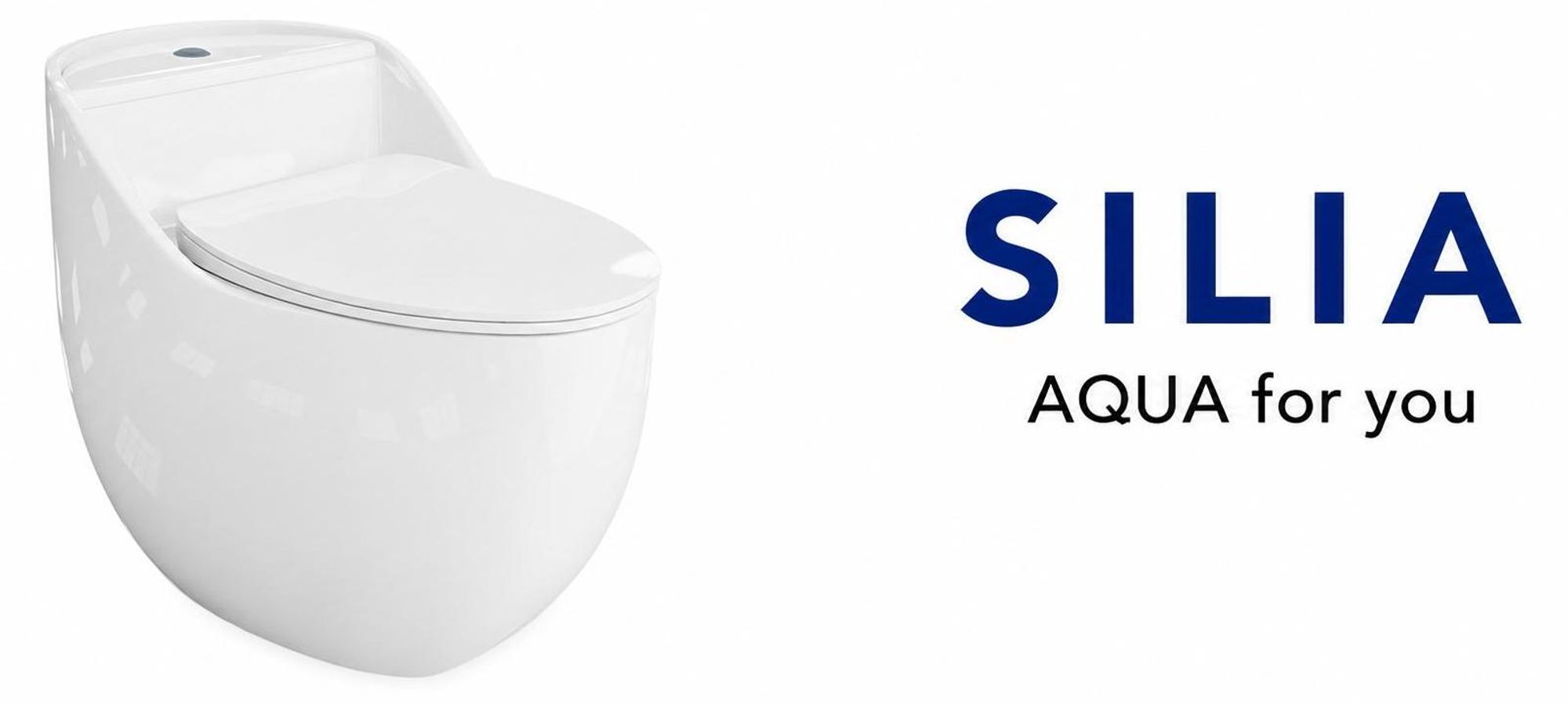 AQUA for you | Lavita Stand-WC - Silia RIM - spülrandlos - 45,5x66,5x56 cm - waagerechter Abgang - Weiß - mit Spülkasten, WC-Sitz, Softclose, Toilette