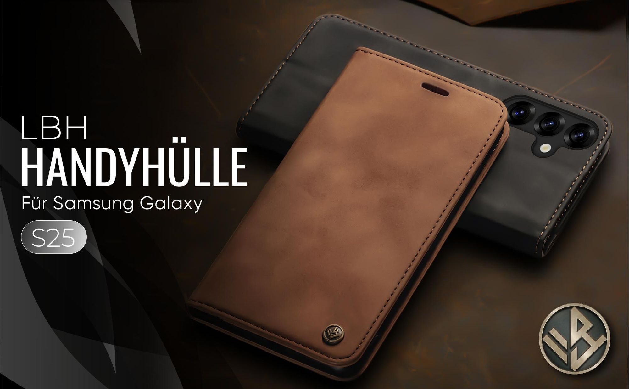 Hochwertige Klapphülle für Samsung Galaxy S25 im klassischen Design