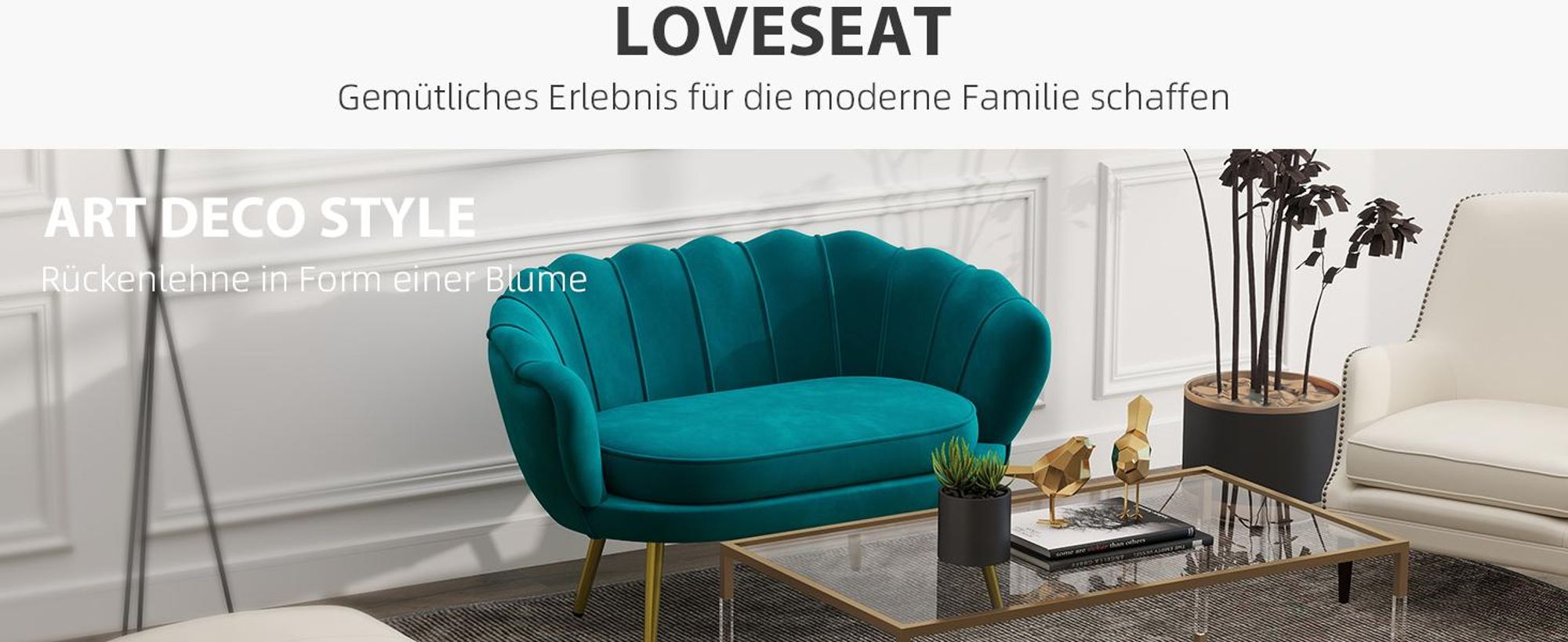HOMCOM 2 Sitzer Sofa, Couch, gepolsterter Polstersofa, Loveseat mit Armlehne, Samtopik, Doppelsofa bis 150 kg belastbar für Wohnzimmer, Schlafzimmer,